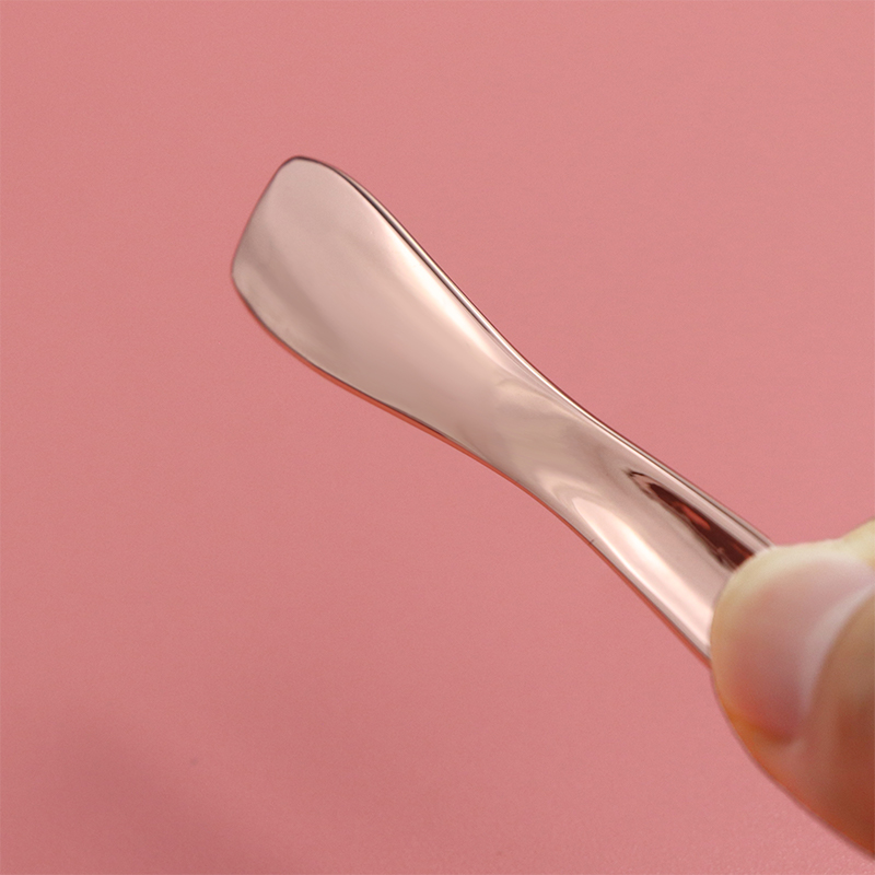 面霜勺定制锌合金眼霜导入棒金属美容勺化妆挖勺OEM加工面膜按摩勺