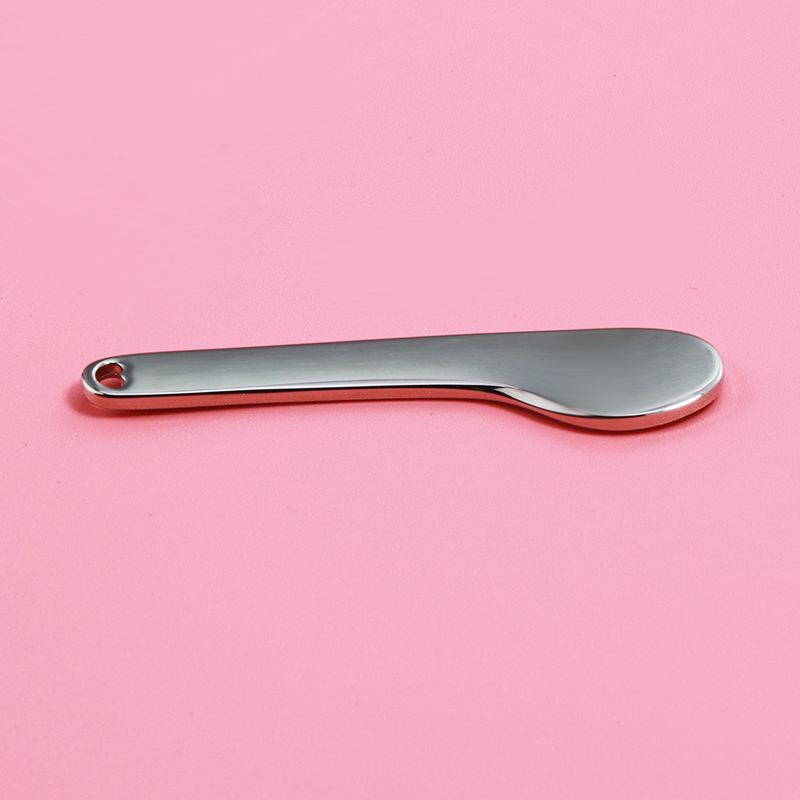 面霜眼膜勺子高端化妆品专用勺子月牙勺自制面膜调膜勺金属勺子