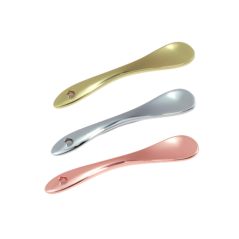 厂家定制面霜勺锌合金材质银色眼霜勺DIY面膜调膜棒 眼部按摩勺